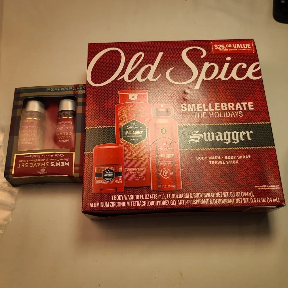 Old Spice Swagger Holiday Gift Set & Bolero Men's Shave Set Cedarwood Eucalyptus